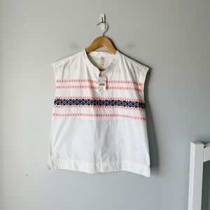 J. Crew Girl's White Embroidered Cotton Poplin Tunic NWT Size 14